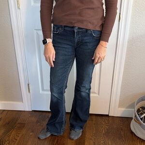 Classic Silver Suki Surplus mid rise Flap pocket boot Blue Women's Jeans size 30